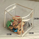 Axyaa Kids Toy Storage Basket: Transparent Box for Toys, Clothes, Books - Large Capacity