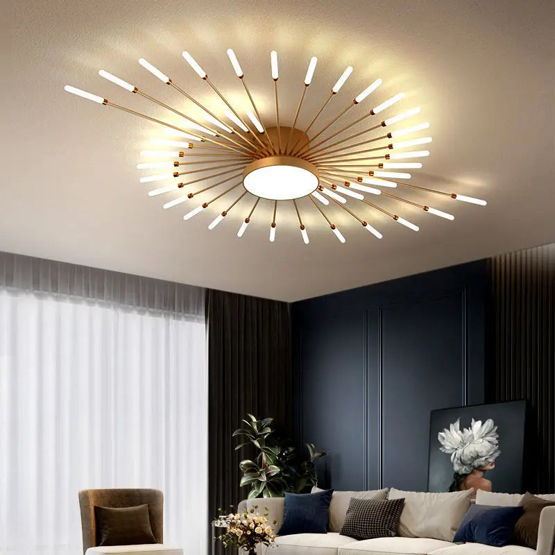 Axyaa Firework Shape LED Chandelier for Modern Nordic Home Decor