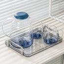 Axya Modern Glass Water Set for Home Living Room Hospitality - 5-Piece Drinking Cup Set