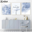 Axyaa Blush Flower Canvas Print Arabic Wall Art Decor