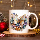 Axyaa 3D Butterfly Picture Coffee Mug 11oz Ceramic Tea Cup - Friends Birthday Gift