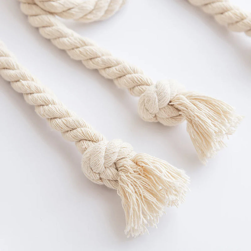 Nordic Tassel Tieback Curtain Clips by Axyaa - Beige Linen Straps, Home Decor