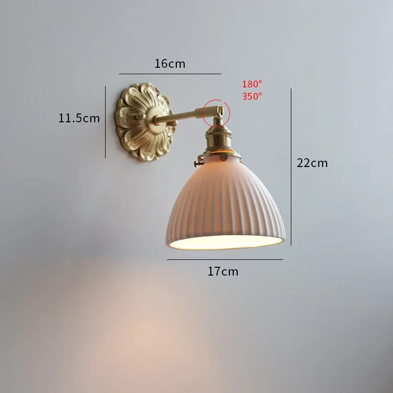 Axyaa Ceramic LED Wall Lights: Modern Japan Style Sconce for Home Decor
