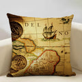 Nautical Compass Cushion Cover for Home, Office, Cafe & Car Decor - Axyaa Brand