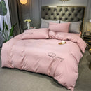 Axyaa Embroidered Bedding Set King Size Duvet Cover Set Skin Friendly Blanket Cover