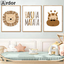 Axyaa Hakuna Matata Nursery Wall Art Canvas Print Set