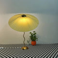 Axyaa Vintage Pleated Umbrella Light Bedside Lamp for Living Room, Bedroom, Study