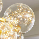 Axyaa Nordic Gold Glass Globe Chandelier with Remote Control