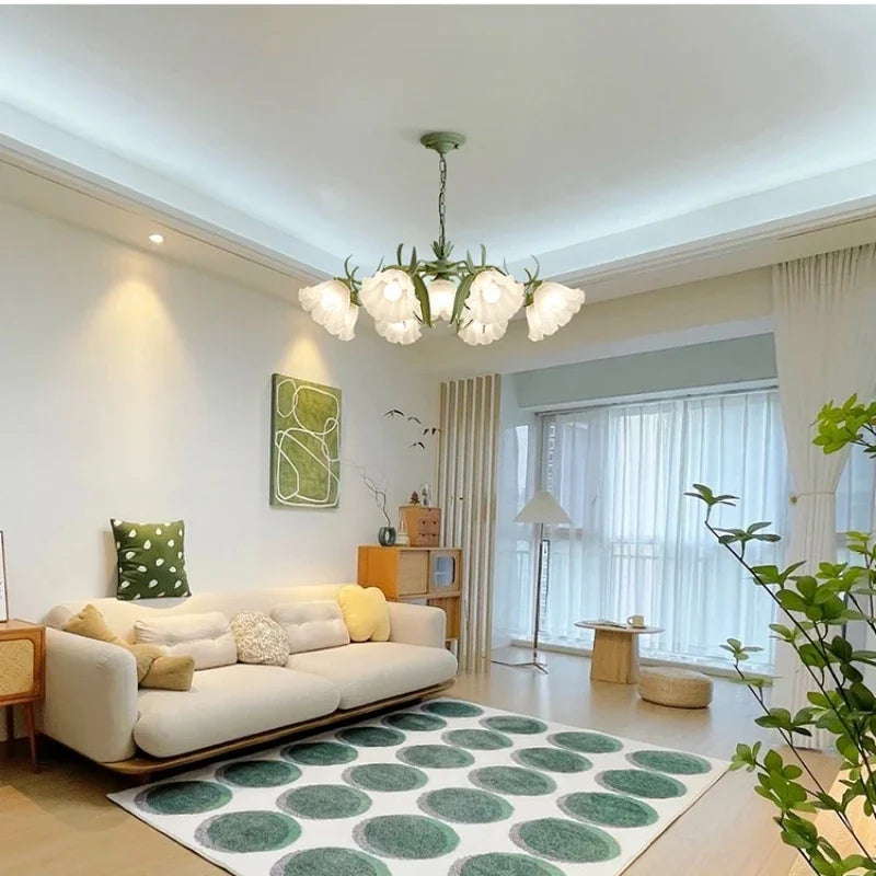 Axyaa Romantic Iron Art Flower Chandelier for Living Room, Bedroom, Villa, and Restaurant