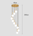 Axyaa LED Ring Stairs Pendant Light Chandelier for Living Room Dining Room Lighting
