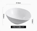 Axyaa 8.5-inch Slanted Salad Bowl & Fruit Plate Ceramic Soup Bowl