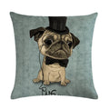 Axyaa Animal Pillowcase Family Car Pillow Case Cartoon Flax Cushion Cover