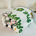 Axyaa Cartoon Pattern Flannel Blanket: Cozy Soft Plush Lightweight Throw for Sofa