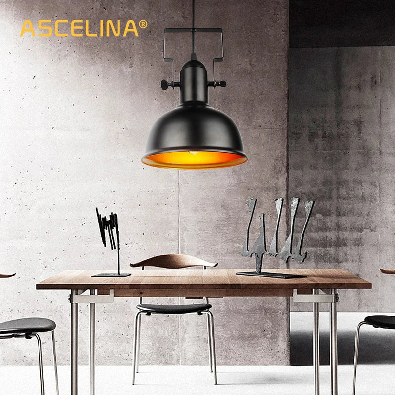 Axyaa Industrial Pendant Light: Retro Iron Hanging Lamp for Home Decor