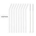 Axyaa Glass Straw Set: Reusable Straws for Smoothies & Cocktails
