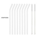 Axyaa Glass Straw Set: Reusable Straws for Smoothies & Cocktails