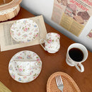 Axyaa British Floral Coffee Cup and Saucer Set | Elegant European Afternoon Tea Mug