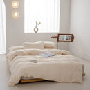 Axyaa Washed Cotton Grid Duvet Cover, Single Size 150*200cm Queen