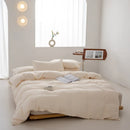 Axyaa Japanese Grid Duvet Cover, Single Quilt 150*200cm, Queen Size, Washed Cotton