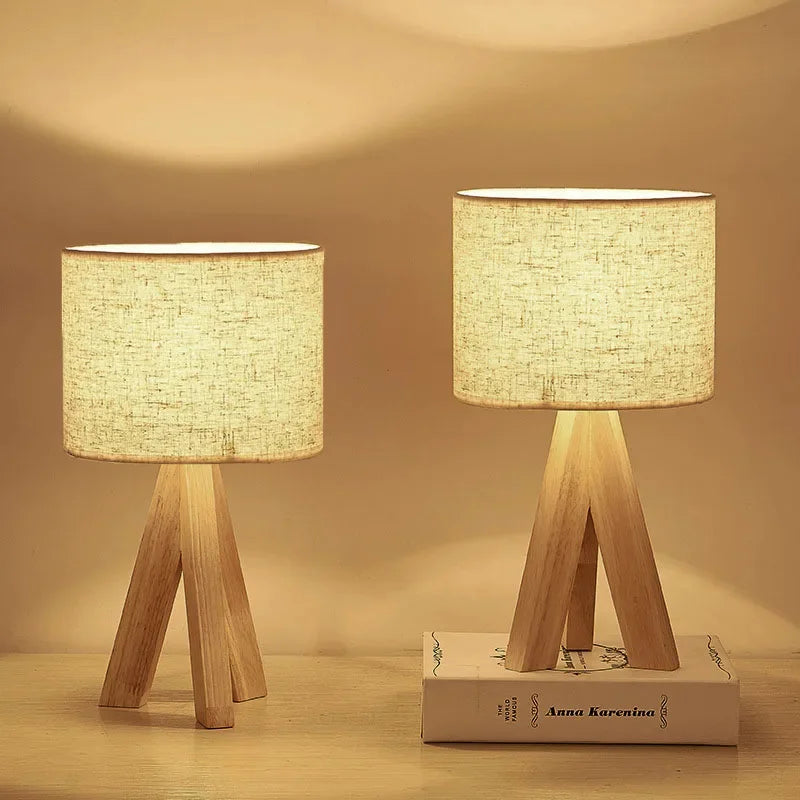 Axyaa Nordic Modern Art Desk Lamp Fabric Bedside Light for Bedroom Study