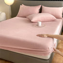 Axyaa Velvet Fitted Bed Sheet with Elastic Band - Winter Warm, Anti-Slip - All Sizes