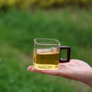 Axyaa Glass Walnut Handle Cup - Single-layer Household Small Juice Cup