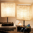 Axyaa Set of 2 Rechargeable LED Table Lamps with USB Ports & Phone Stands