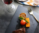 Axya Slate Stone Square Dish for Sushi, Steak, BBQ, Pizza - 16 Word Limit