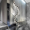 Axyaa Black Gold Crystal Rotating Duplex Pendant Light
