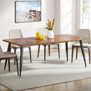 Axyaa Rustic Industrial Dining Table, Spacious for 6-8, Sturdy Metal Legs, Modern Faux Wood