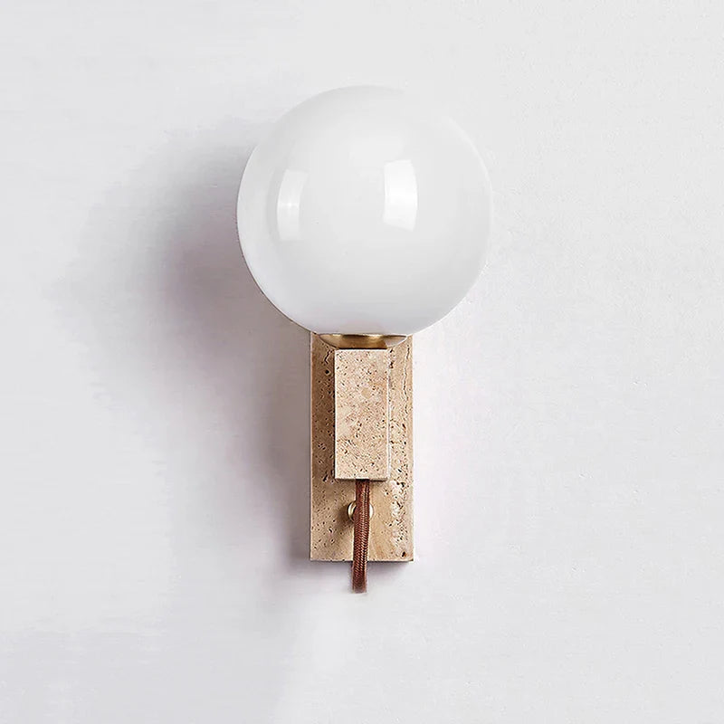 Axyaa Wabi Sabi Yellow Stone LED Wall Sconce: Simple Japanese Style for Home Decoration