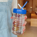 Axyaa Glass Water Bottle with Tea Infuser Filter Straw, Kawaii Design, 750ml