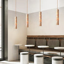 Axyaa Natural Stone Pendant Lamp - Modern Cylindrical Chandelier