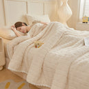 Axyaa Cozy Bear Pattern Fleece Blanket for Sofa Bed, Spring/Autumn Soft Plush Throw