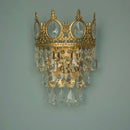 Axyaa Golden Crown Crystal Chandelier LED Pendant Lamp for Living Room