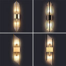 Axyaa Clear Crystal LED Wall Lamp E14 Stainless Steel Sconces