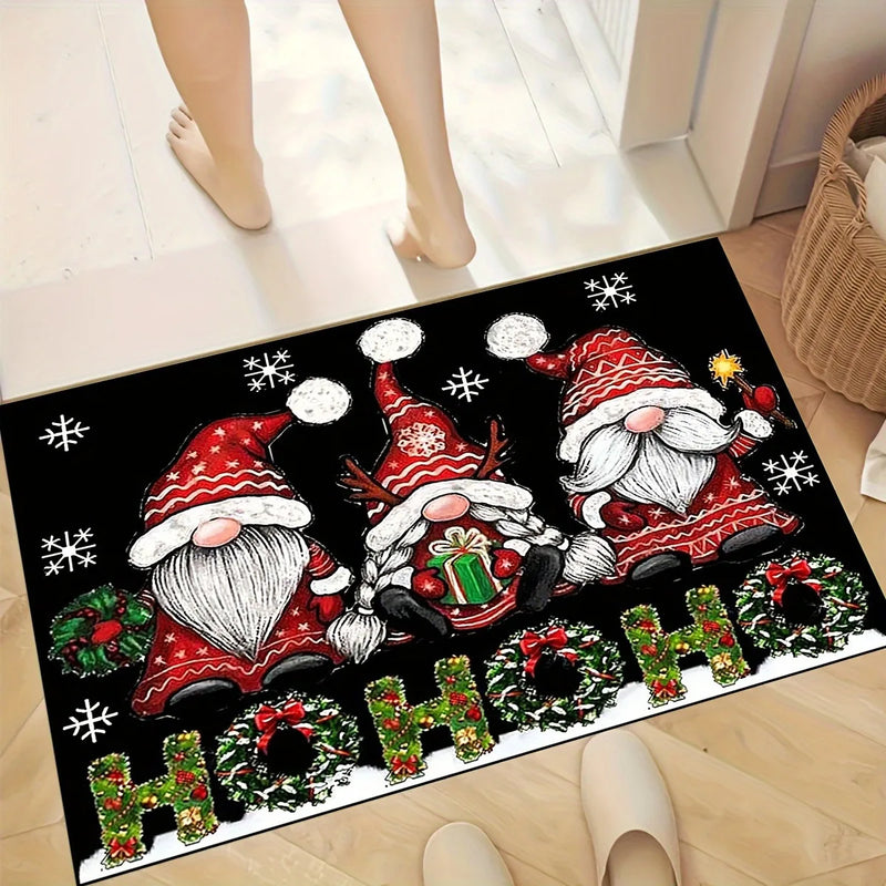 Axyaa Christmas Dwarf Decor Door Mat - Non-Slip Absorbent Floor Mat