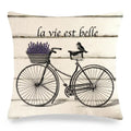 Axyaa Lavender Flowers Pillow Cover 45x45, Farmhouse Home Decor, Purple Decorative Throw Pillow
