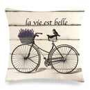 Axyaa Lavender Flowers Pillow Cover 45x45, Farmhouse Home Decor, Purple Decorative Throw Pillow