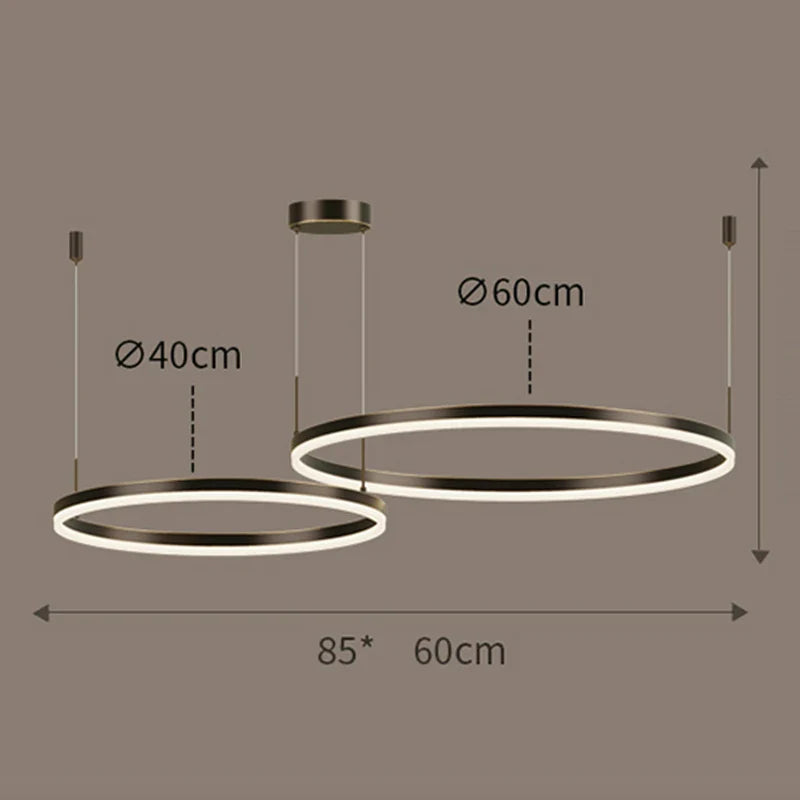Axyaa Nordic Rings Pendant Light Fixture for Dining and Living Room Decor