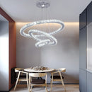 Modern Crystal Pendant Light Axyaa Gold Chrome Ceiling Chandelier with Remote Control