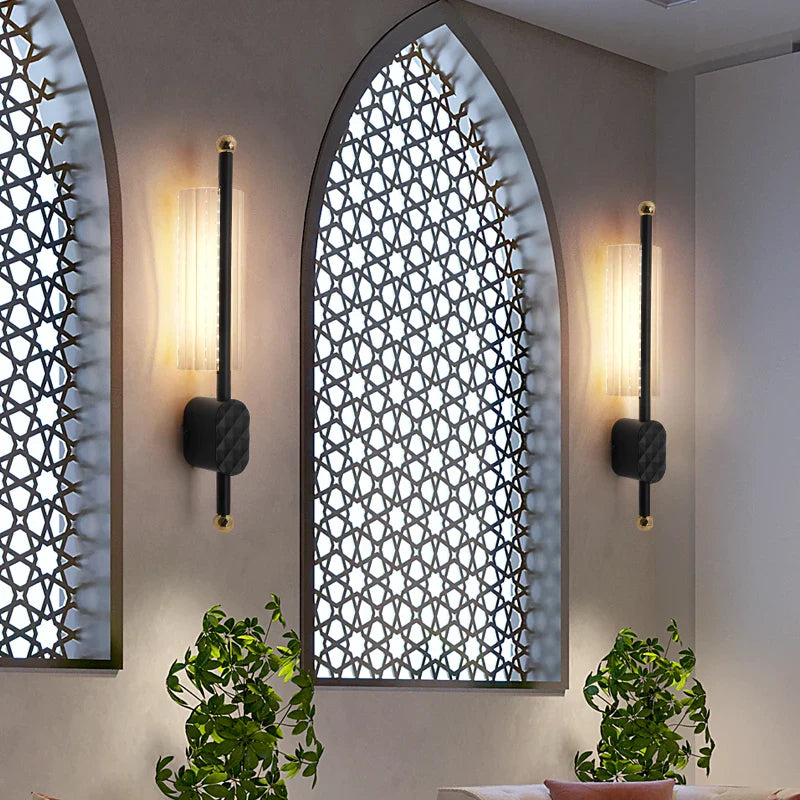 Axyaa Black and Gold European Style Wall Lamp for Home Décor