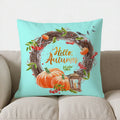 Axyaa October Floral Wreath Decorative Pillow Cover for Sofa, Bedroom, Car