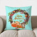 Axyaa October Floral Wreath Decorative Pillow Cover for Sofa, Bedroom, Car