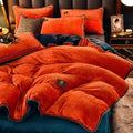 Axyaa King Milk Velvet Bedding Set - Ultra-thick, Skin-friendly, Antistatic Quilt Cover