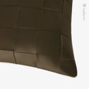 Axyaa Woven Leather Square Pillow Cover Trio for Stylish Living Room