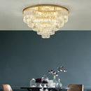 Axyaa Black Gold LED Crystal Ceiling Chandelier - Modern Loft Light Fixture