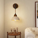 Axyaa Yellow Travertine Stone Canopy Wall Sconce with Pull Chain Switch