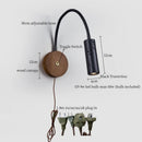 Axyaa Black Travertine LED Wall Lamp Adjustable Hose Toggle Switch