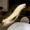 Axyaa Modern Crystal Chandelier: Luxury LED Pendant Lights for Living Room & Kitchen